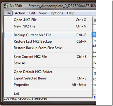 Backup NK2 file Backup NK2 file