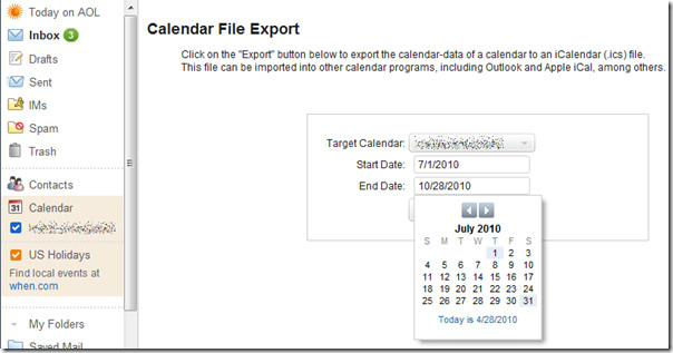 aol start and end date