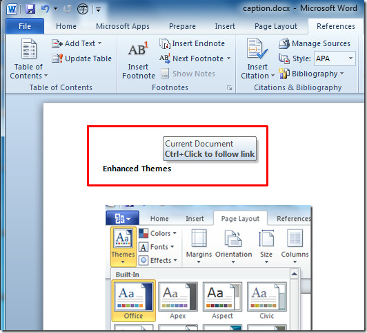 how to add a reference in word