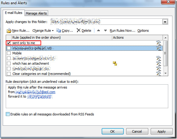 la réponse automatique dans Outlook 2010 ne fonctionne pas trop