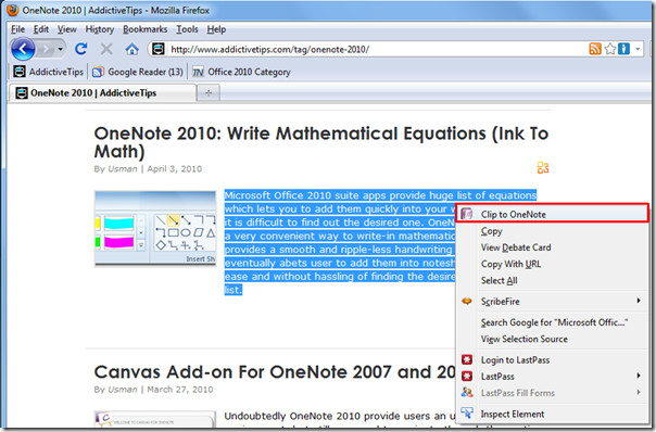 onenote firefox