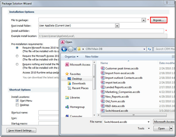 how to install microsoft access runtime 2010 on a mac