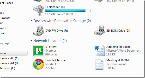 Add Files in Computer Windows 7