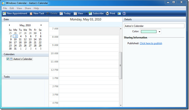 Install Windows Calendar In Windows 7