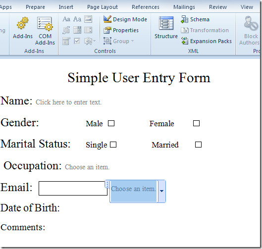 microsoft word form fields microsoft word form fields
