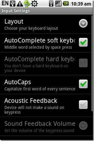 input settings input settings
