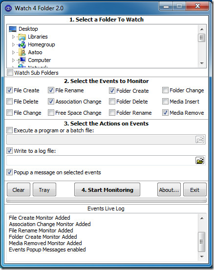 Log folder. Log Monitor.