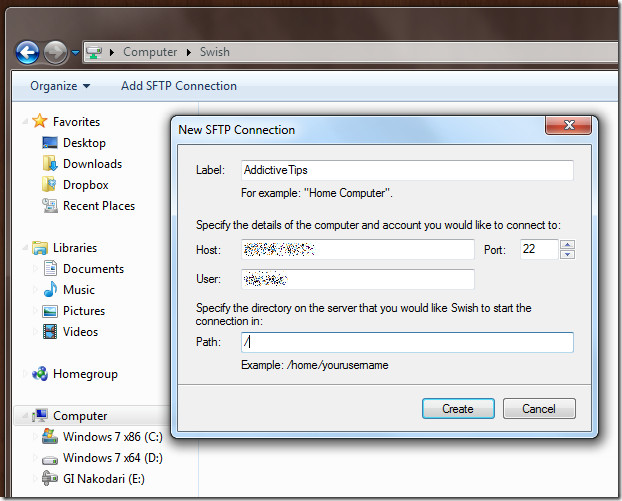add sftp network location windows 10