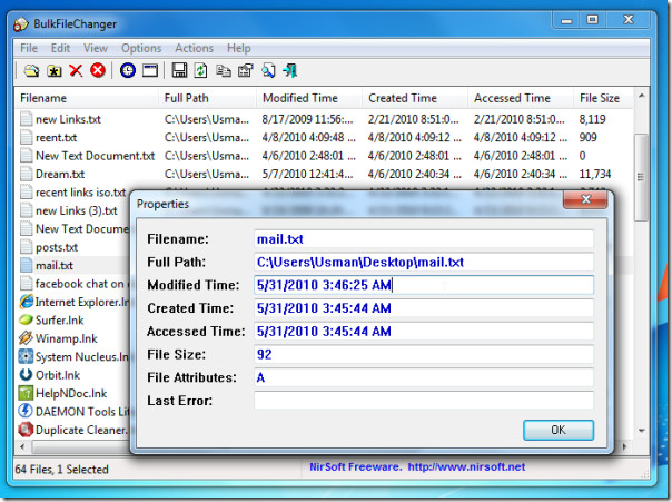 bulk change file attributes