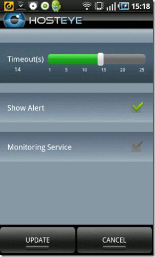 Check servers hosts status from your android phone