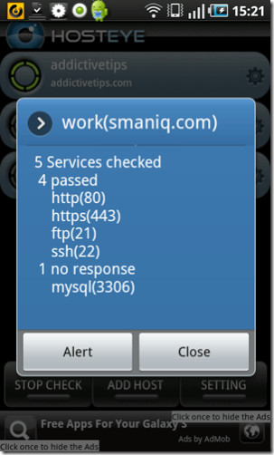 Check servers hosts status from your android phone