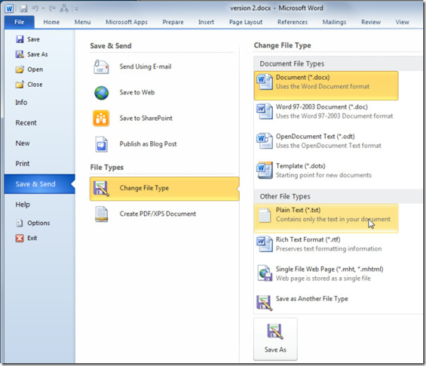how to change word in word file