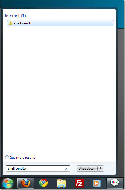 shell send to start search