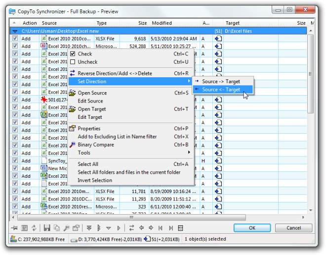 CopyTo Synchronizer - Full Backup - Preview