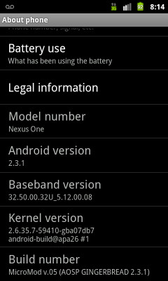 Gingerbread Nexus One Info Gingerbread Nexus One Info
