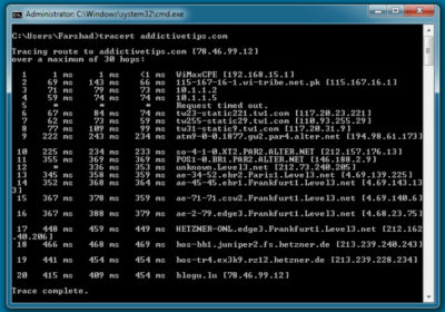 Trace Network Information Using Command Prompt