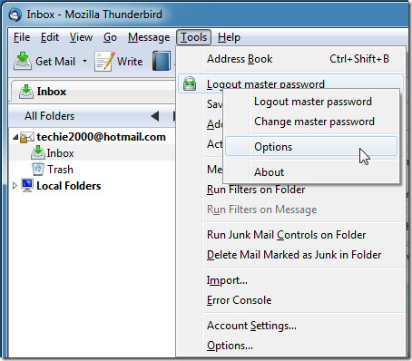 thunderbird email password problem
