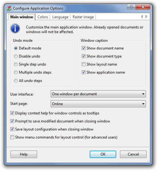 Configure Application Options Configure Application Options