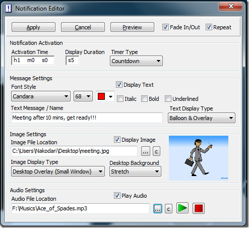 Notification Editor Notification Editor