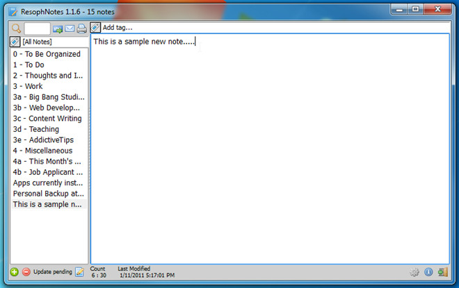 ResophNotes Main ResophNotes Main