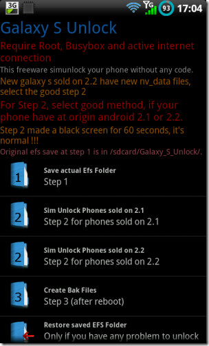 Galaxy S Unlock Galaxy S Unlock