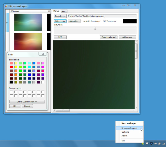 Change Windows 7 Aero Colors With Rotating Wallpapers