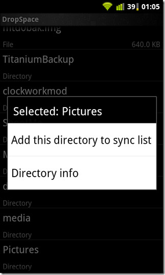 dropsync app grant write permissions sd card