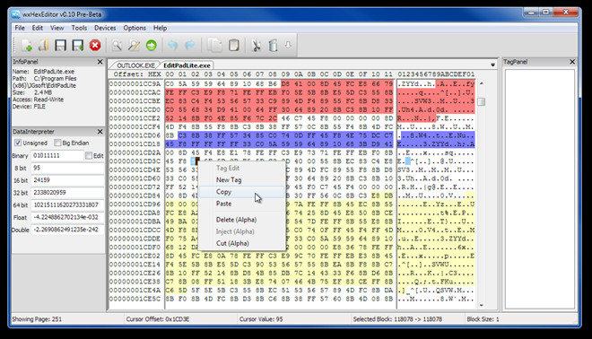 find partition in hex fiend
