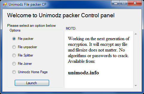 Unimodz File packer CP Unimodz File packer CP