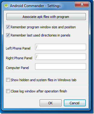 Android-Commander - Settings