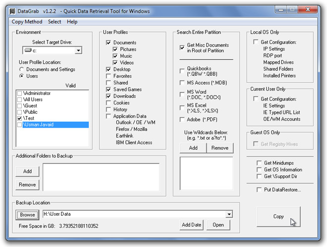 DataGrab   v1.2.2   - Quick Data Retrieval Tool for Windows DataGrab   v1.2.2   - Quick Data Retrieval Tool for Windows