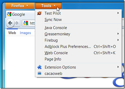 Easily Access Tools Menu When Menu Bar Is Hidden In Firefox