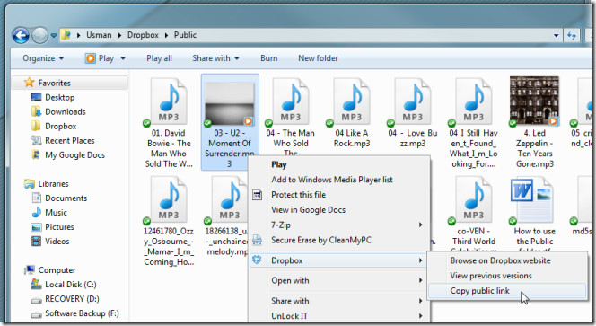 dropbox public link