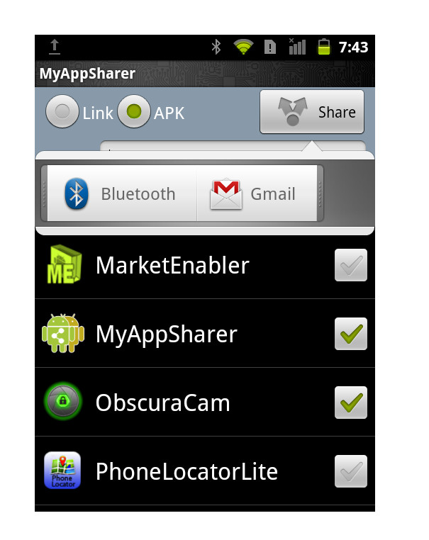 MyAppSharer Share Apps Via Bluetooth SMS Email More Android   MyAppSharer Share Apps Via Bluetooth SMS Email More Android