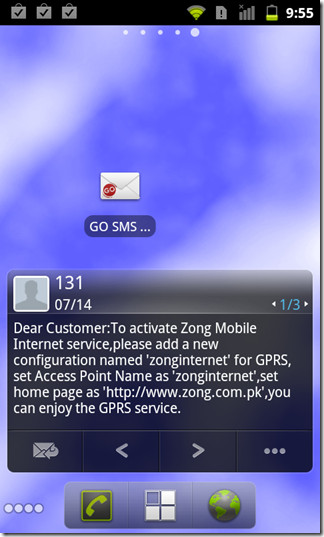 GO SMS Widget Displays Your Text Messages On Your Android Home Screen