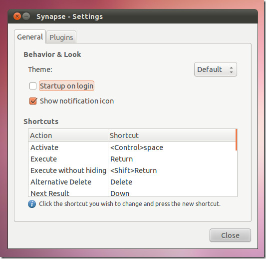 General tab General tab