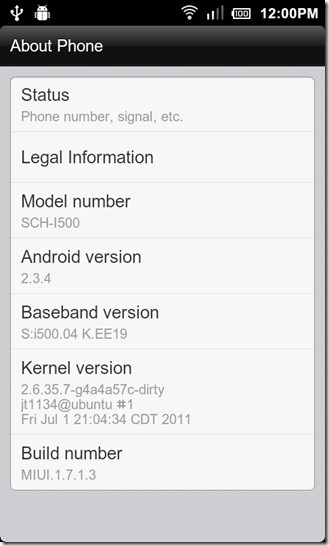 MIUI Samsung Mesmerize image