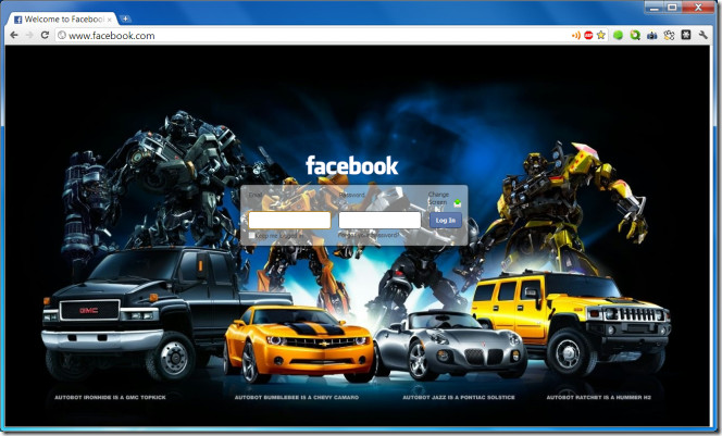 Change your Facebook login background with this Chrome/ium