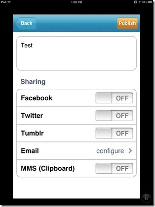 GifBoom Publish Screen
