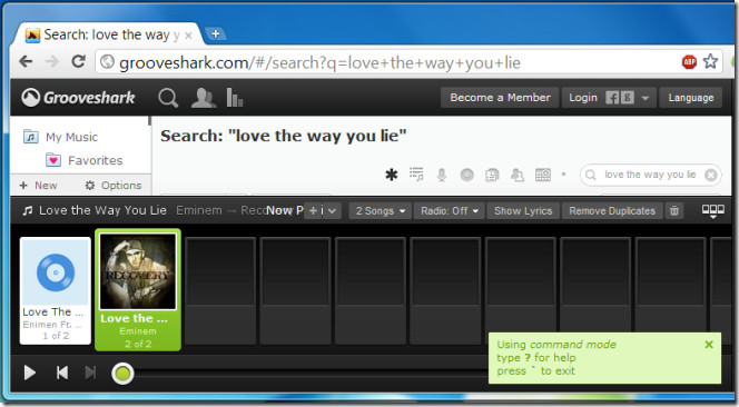 Grooveshark Enhancement Suite shortcut key Grooveshark Enhancement Suite shortcut key