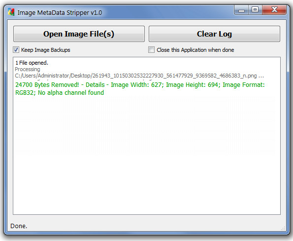 Image Metadata Stripper