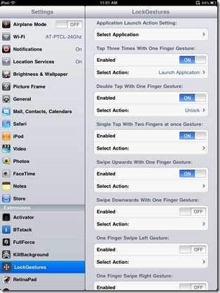 LockGestures Settings LockGestures Settings