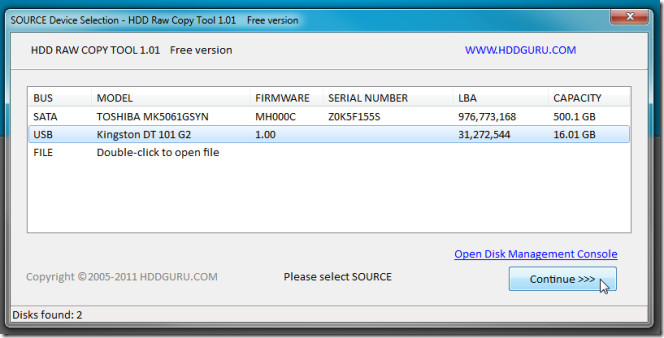 Sector-by-Sector Disk Cloning With Raw Tool