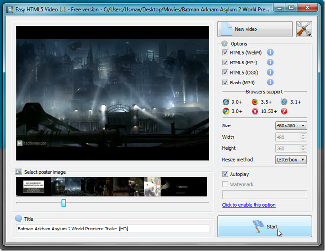Convert Videos Into HTML5 Formats, Upload To FTP With Easy HTML5 Video