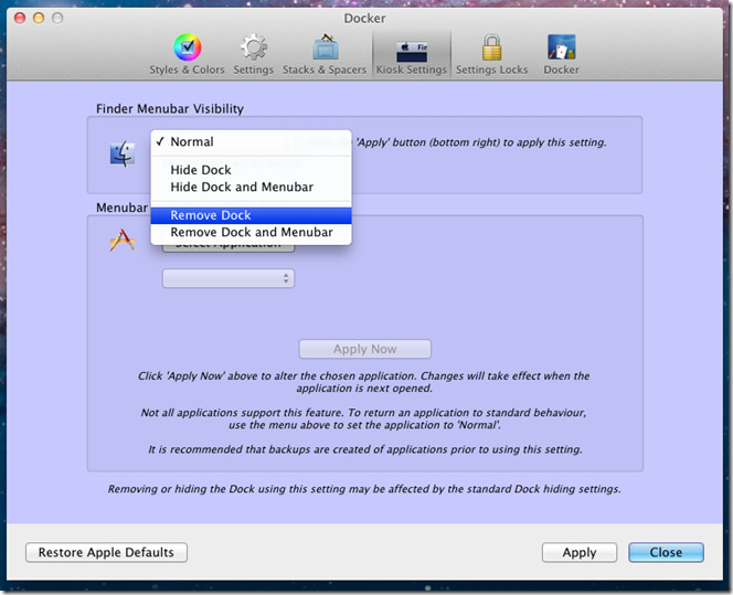 kiosk settings kiosk settings