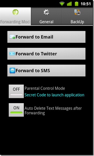 01 Total SMS Control Android Forwarding Mode