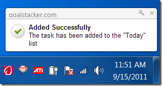 GoalStacker todays notification