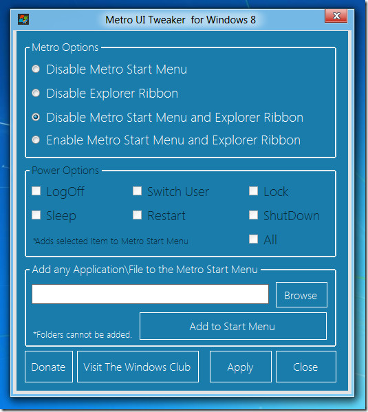 Metro UI Tweaker Metro UI Tweaker