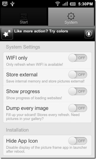 Picofday_Android_Options