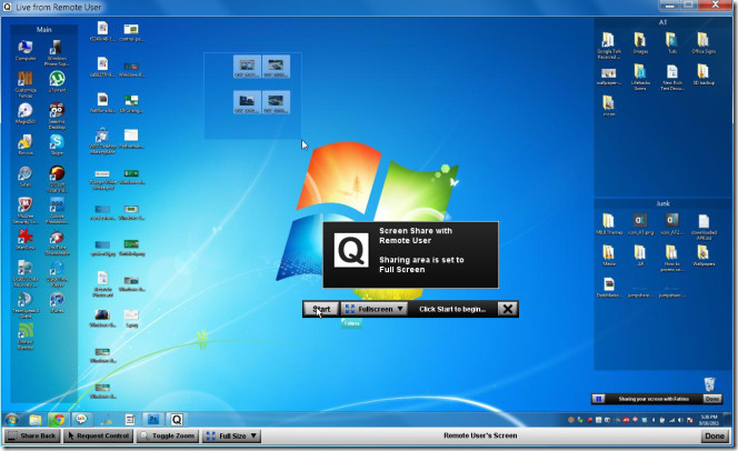 Screen sharing windows